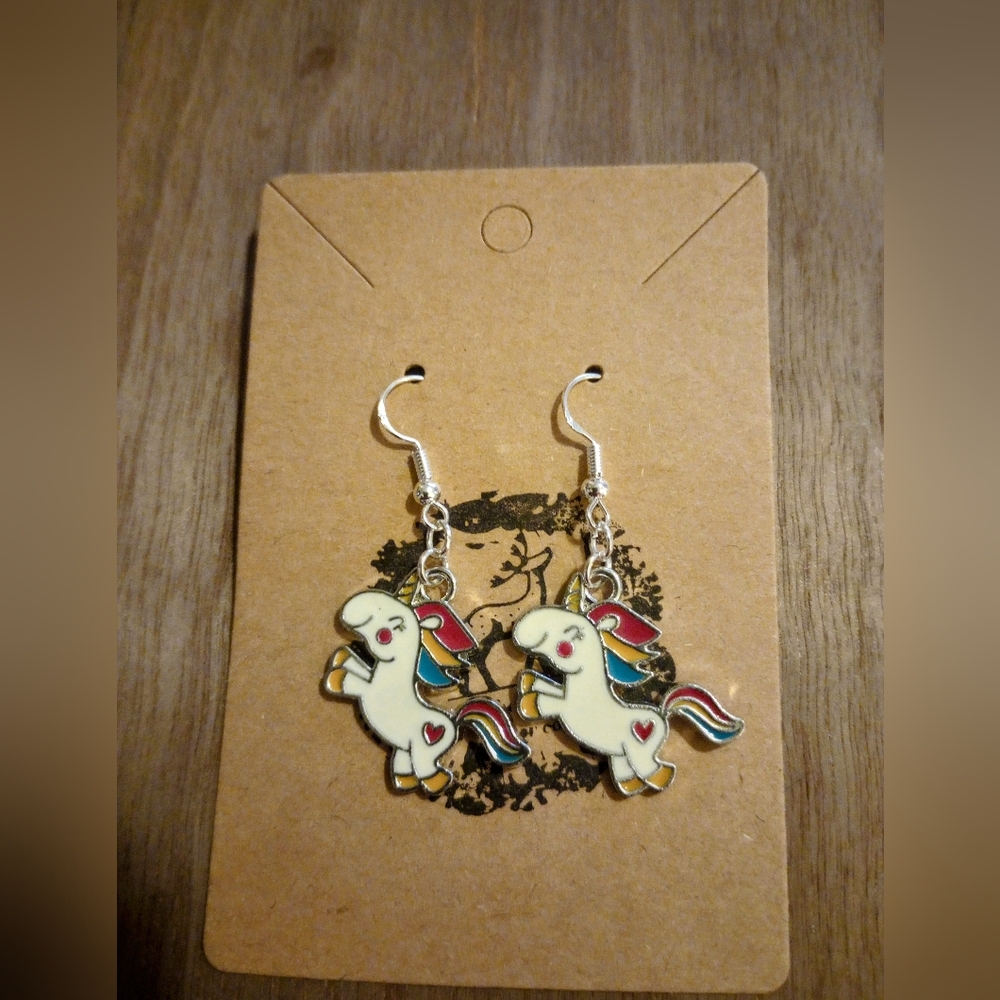 Unicorn earrings -.925 sterling silver  hypoallergenic